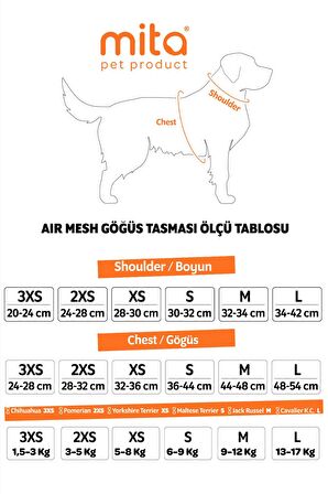 Mita Air Mesh Kedi Köpek Göğüs Tasması Çift Reflektörlü, Terletmeyen Saks Mavisi / Blue